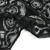 Encaje de poliéster bohemio negro
