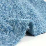 Lainage bouclette à poil long bleu azur