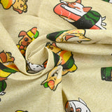 Polycoton imprimé chien sushi fond ficelle