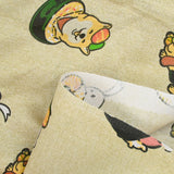 Polycoton imprimé chien sushi fond ficelle