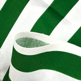 Polycoton imprimé rayé vert et blanc