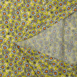 Viscose imprimée petites fleurs des champs fond jaune
