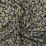 Viscose imprimée petites fleurs des champs fond noir