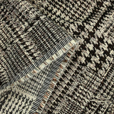 Jacquard de polycoton irisé Prince-de-galles noir et blanc