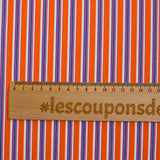 Popeline de coton tissée-teinte rayée orange et violet