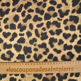 Scuba toucher suédine imprimé léopard fond camel