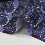 Viscose imprimée éventail indigo et bleu