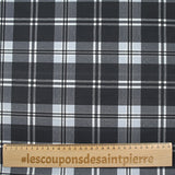 Coton imprimé à carreaux tartan bleu gris et noir