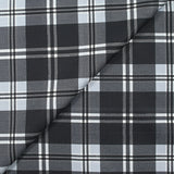 Coton imprimé à carreaux tartan bleu gris et noir