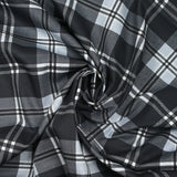 Coton imprimé à carreaux tartan bleu gris et noir