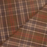 Velours côtelé 100% coton 1 mm à carreaux bleu, rouge et marron
