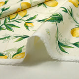 Cotton printed lemons de Provence Ecru background