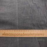 Velours de coton côtelé grosses côtes 3 mm gris