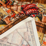 Coton imprimé Saloon fond bois