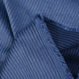 Velours de coton côtelé grosses côtes 6 mm bleu fond jeans