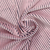 Velours de coton côtelé grosses côtes 6 mm rose fond jeans
