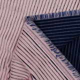 Velours de coton côtelé grosses côtes 6 mm rose fond jeans