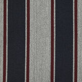 Gabardine de laine mélangée rayée marine et bordeaux fond gris