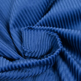 Velours de coton côtelé grosses côtes 4 mm bleu