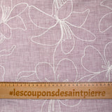 Toile brodée Ariel parme