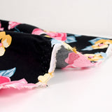 Viscose imprimée bouquet rose royal fond noir