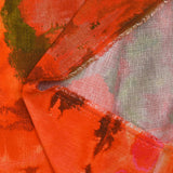 Viscose tissée imprimée brume orange et kaki