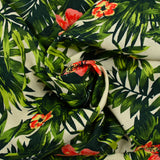 Lin viscose imprimé île déserte fond marine