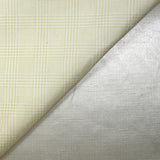 Polyester imprimé envers satin prince-de-galles beige et blanc