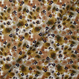 Brown and greige unknown land printed cotton poplin