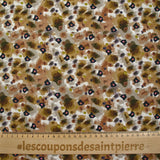 Brown and greige unknown land printed cotton poplin