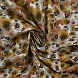 Brown and greige unknown land printed cotton poplin