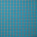 Coton chemise à carreaux fond turquoise