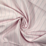 Coton imprimé rayé gris fond rose pâle