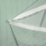 Coton fantaisie rayé vert d'eau et bleu nuit