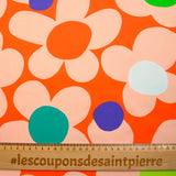 Seventies printed cotton orange background