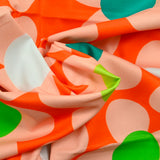 Seventies printed cotton orange background