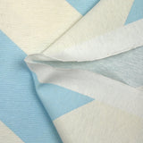 Polycoton imprimé rayure en diagonale bleu ciel et écru