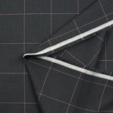 Algodón tejido tejido Príncipe de Gales Línea Antracita Pink Background