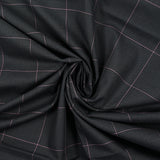 Algodón tejido tejido Príncipe de Gales Línea Antracita Pink Background