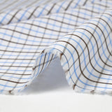 Cotton checked shirt brown and blue white background
