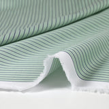 Coton fantaisie rayé vert d'eau et bleu nuit