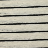 Jersey de coton flammé pointelle rayé noir et blanc cassé