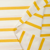 Jersey de viscose rayé jaune soleil fond blanc