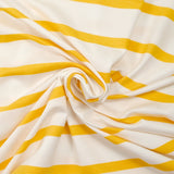 Jersey de viscose rayé jaune soleil fond blanc