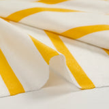 Jersey de viscose rayé jaune soleil fond blanc