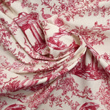 Coton imprimé toile de Jouy Maël bordeaux fond écru
