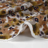 Brown and greige unknown land printed cotton poplin