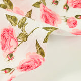 Coton imprimé rosier fond blanc