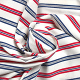 Bengaline polyviscose lurex rayé marine et rouge