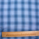 Viscose tissée teinte Laura à carreaux bleu